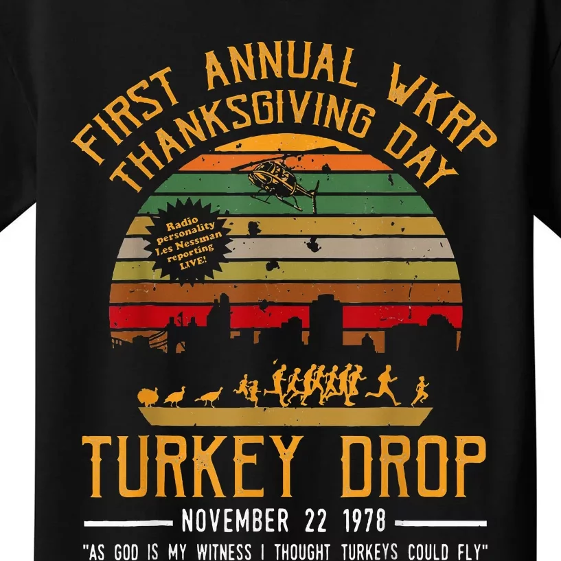 First Annual Thanksgiving Day Turkey Drop 22nd November Retro Kids T-Shirt