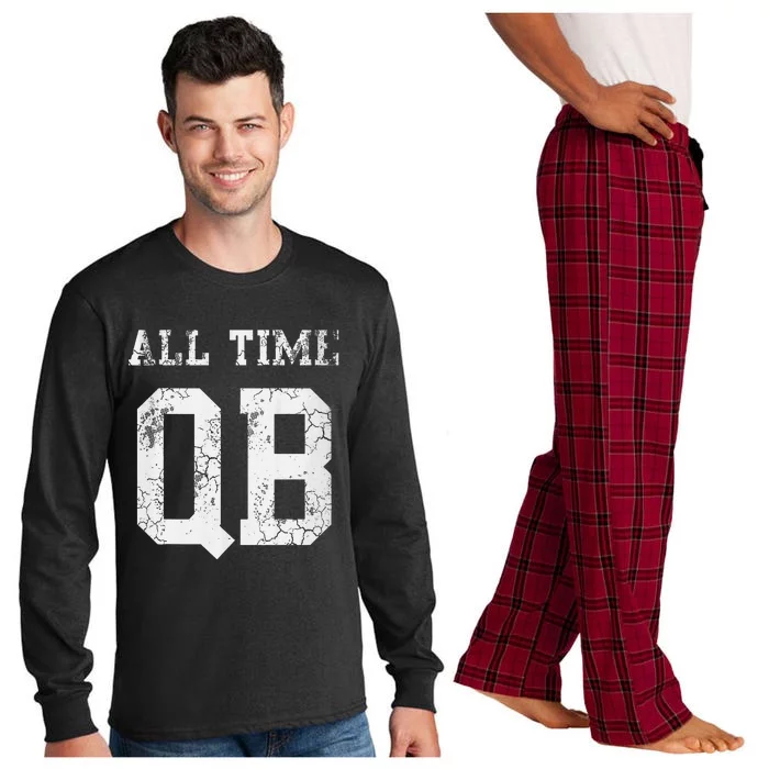 Football All Time Qb Quarterback Dad Long Sleeve Pajama Set