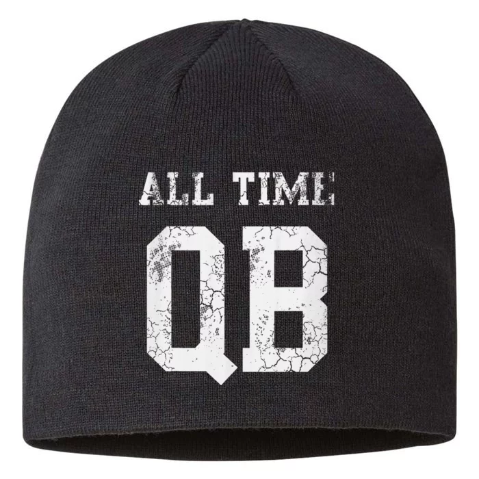 Football All Time Qb Quarterback Dad 8 1/2in Sustainable Knit Beanie