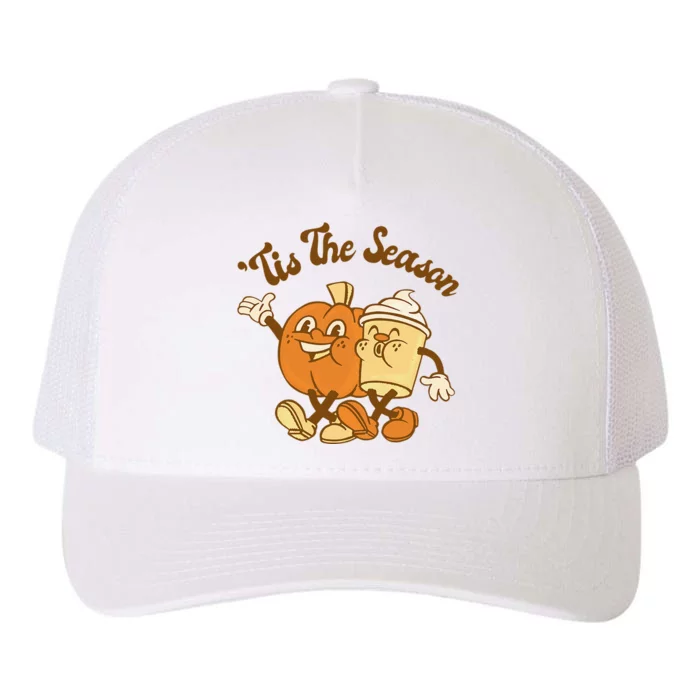 Fall Autumn Tis The Season Pumpkin Spice Coffee Latte Yupoong Adult 5-Panel Trucker Hat