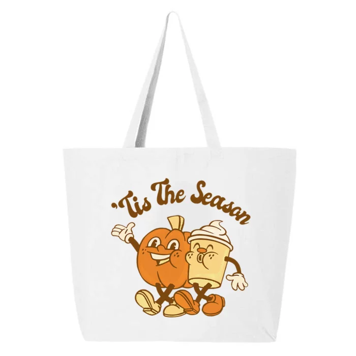 Fall Autumn Tis The Season Pumpkin Spice Coffee Latte 25L Jumbo Tote