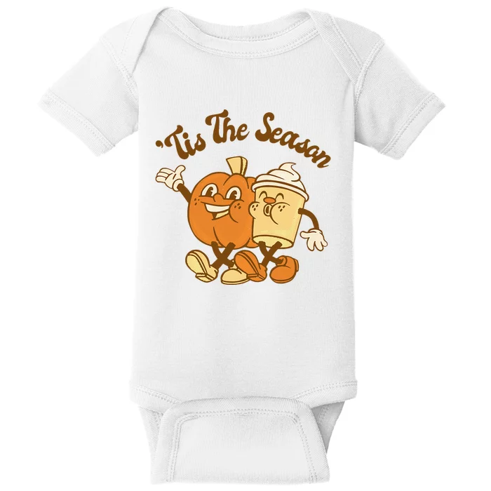 Fall Autumn Tis The Season Pumpkin Spice Coffee Latte Baby Bodysuit