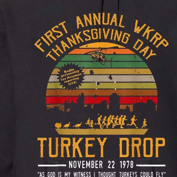 First Annual Thanksgiving Day Turkey Drop 22nd November Retr Premium Hoodie