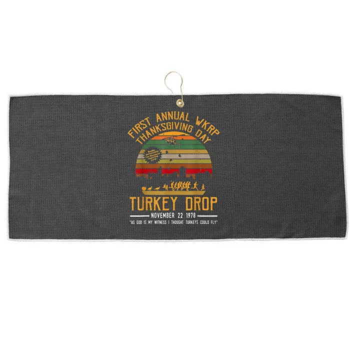 First Annual Thanksgiving Day Turkey Drop 22nd November Retr Large Microfiber Waffle Golf Towel