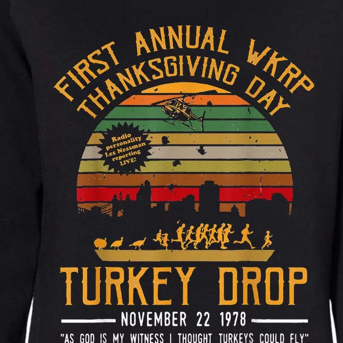 First Annual Thanksgiving Day Turkey Drop 22nd November Retr Womens California Wash Sweatshirt