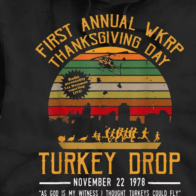 First Annual Thanksgiving Day Turkey Drop 22nd November Retr Tie Dye Hoodie