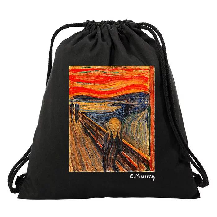 Famous Art The Scream By Munch Artist Painting Drawstring Bag