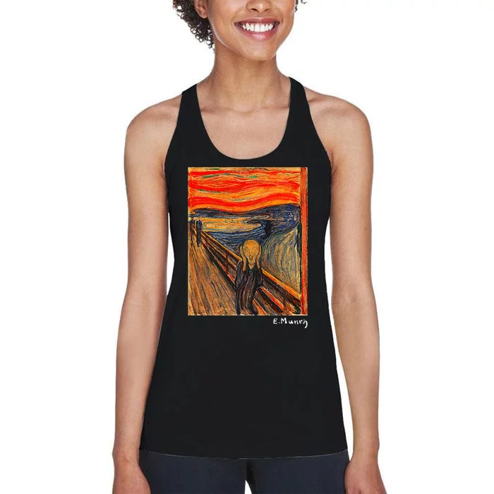 Famous Art The Scream By Munch Artist Painting Women's Racerback Tank