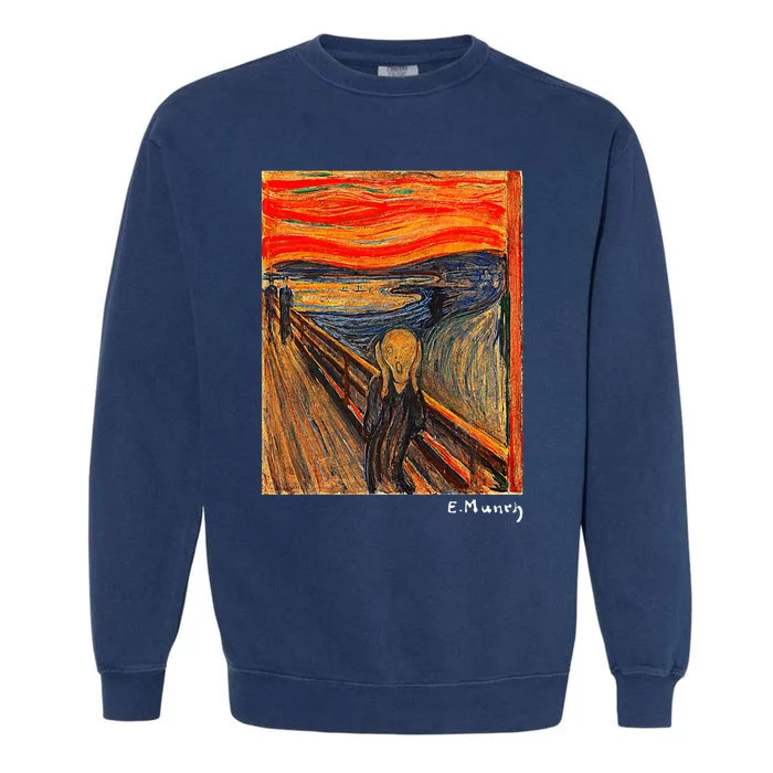 Famous Art The Scream By Munch Artist Painting Garment-Dyed Sweatshirt