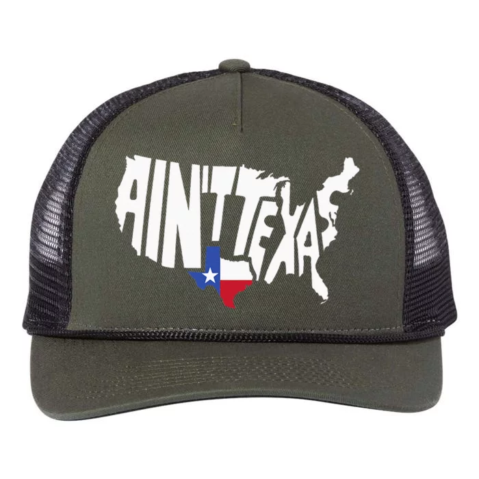 Funny Aint Texas USA Map Proud Texan Retro Rope Trucker Hat Cap