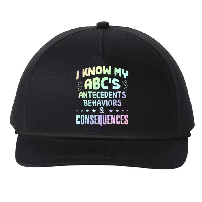 Funny ABA Therapist - I Know My ABC'S Snapback Five-Panel Rope Hat