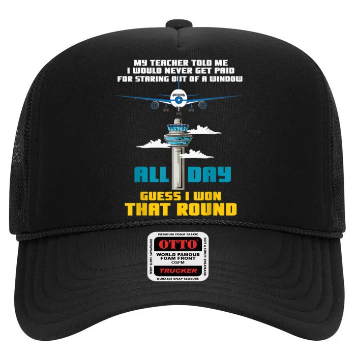 Funny Air Traffic Controller Saying ATC Flight Control High Crown Mesh Trucker Hat