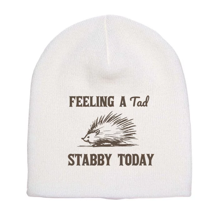 Feeling A Tad Stabby Vintage Graphic Short Acrylic Beanie