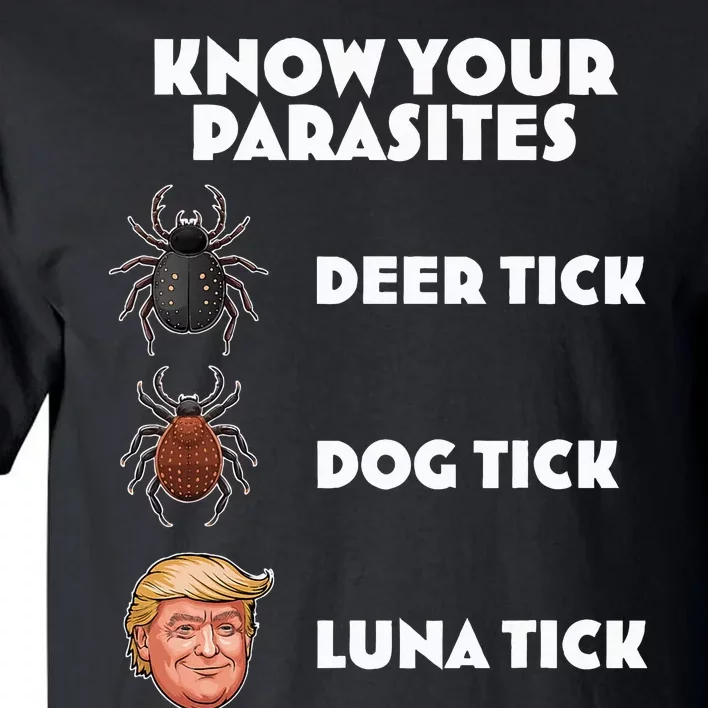 Funny Anti Trump Know Your Parasites Lunatic Design Tall T-Shirt