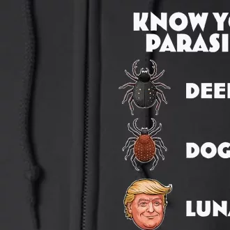 Funny Anti Trump Know Your Parasites Lunatic Design Full Zip Hoodie