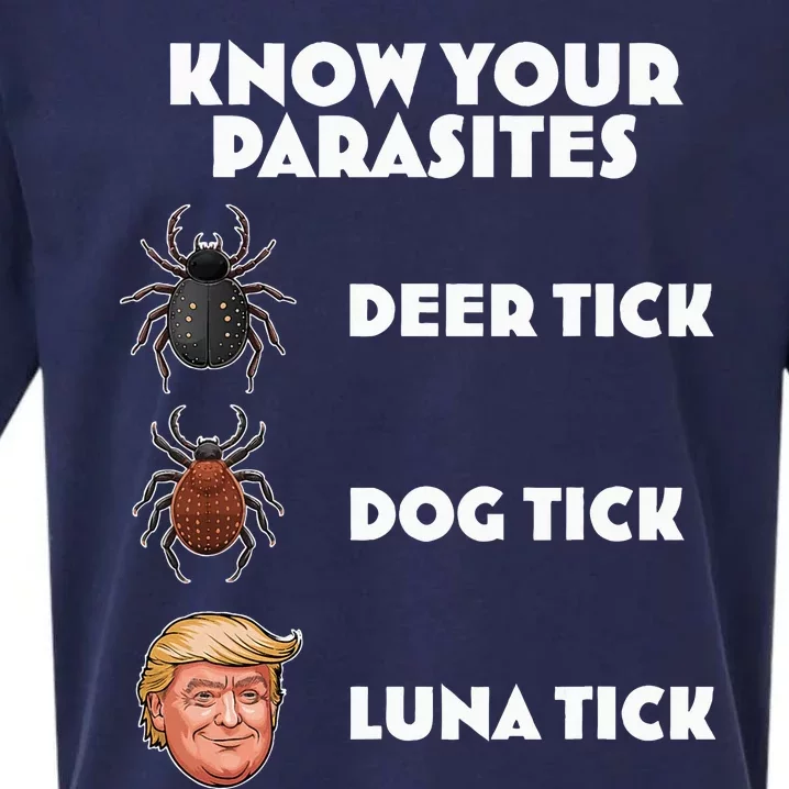 Funny Anti Trump Know Your Parasites Lunatic Design Sueded Cloud Jersey T-Shirt