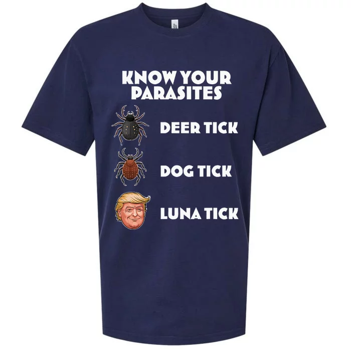 Funny Anti Trump Know Your Parasites Lunatic Design Sueded Cloud Jersey T-Shirt