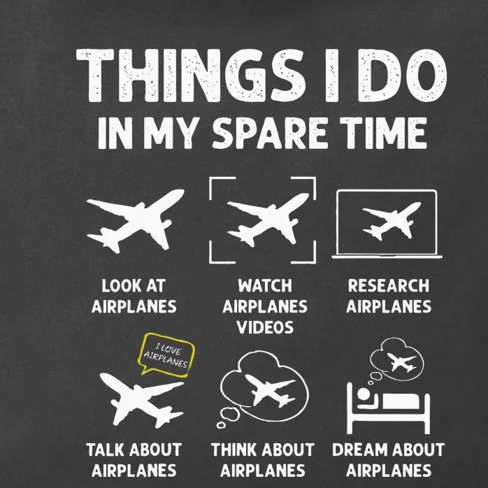 Funny Airplane Things I Do In My Spare Time Pilots Zip Tote Bag