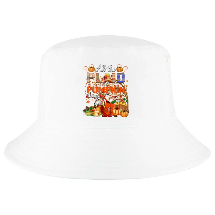 Fall All The Plaid And Pumpkin Things Autumn Cool Comfort Performance Bucket Hat