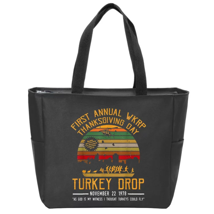 First Annual Thanksgiving Day Turkey Drop 22nd November Retr Zip Tote Bag