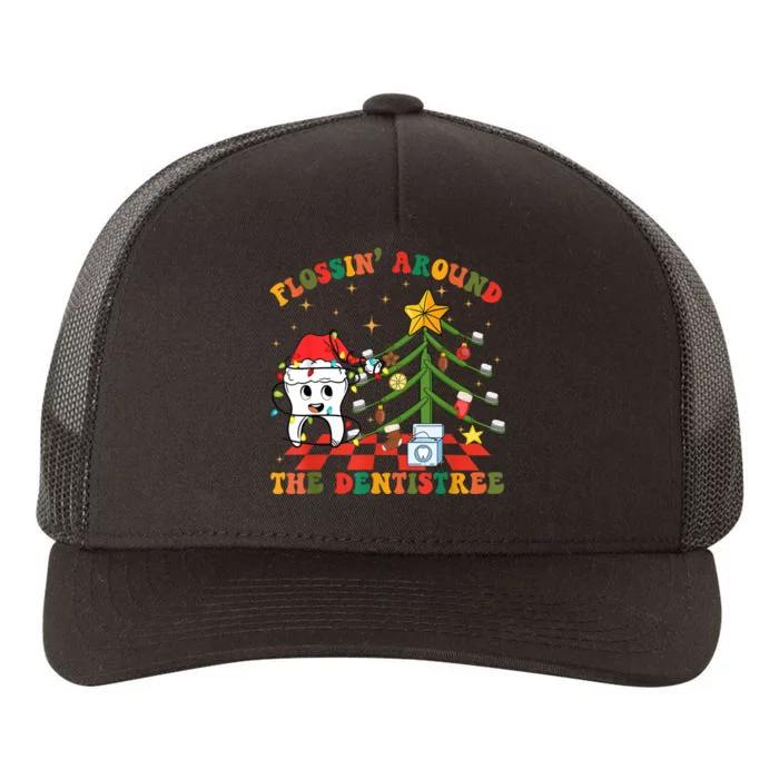 Flossing Around The Dentistree Funny Xmas Dental Hygienist Yupoong Adult 5-Panel Trucker Hat