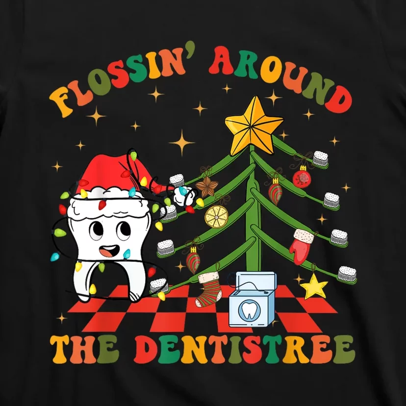 Flossing Around The Dentistree Funny Xmas Dental Hygienist T-Shirt