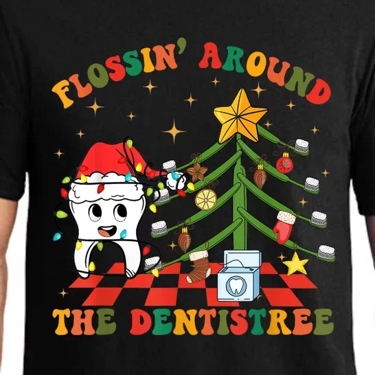 Flossing Around The Dentistree Funny Xmas Dental Hygienist Pajama Set