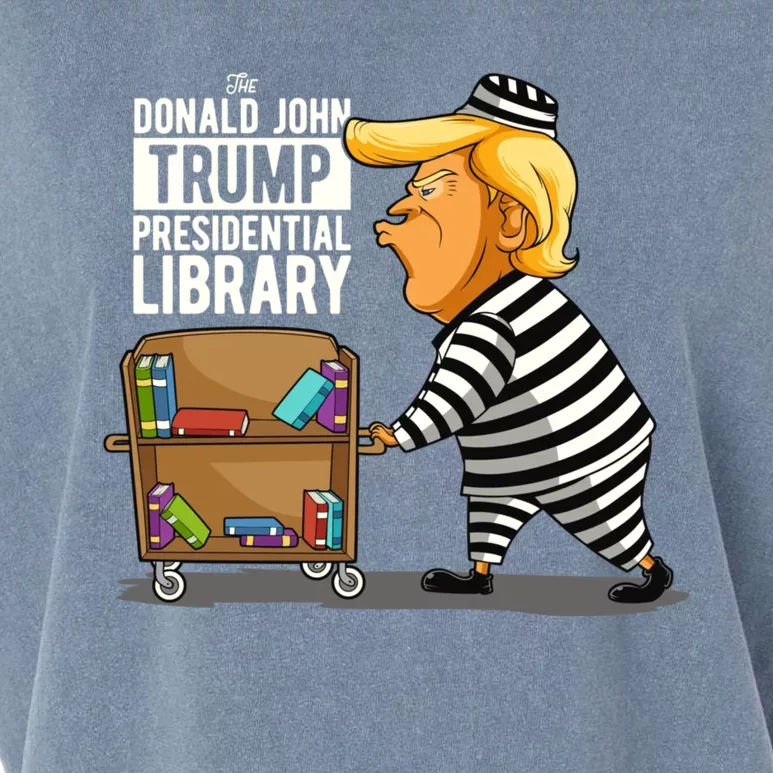 Funny Anti Trump Prison Trump Presidential Library Garment-Dyed Women's Muscle Tee