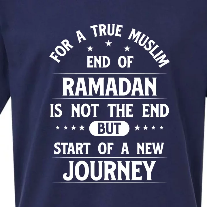 For A True Muslim End Of Ramadan Gift For Ramadan Mubarak Sueded Cloud Jersey T-Shirt