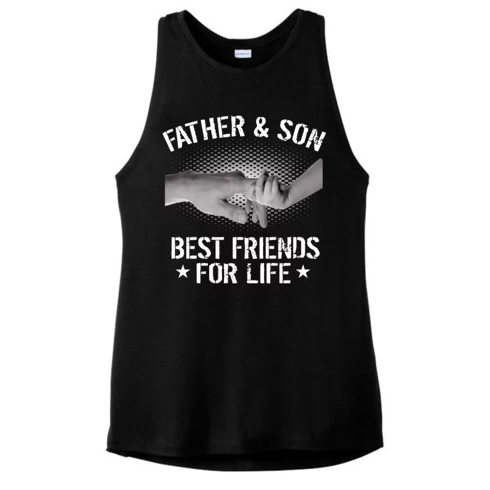 Father & Son Best Friends For Life Ladies Tri-Blend Wicking Tank