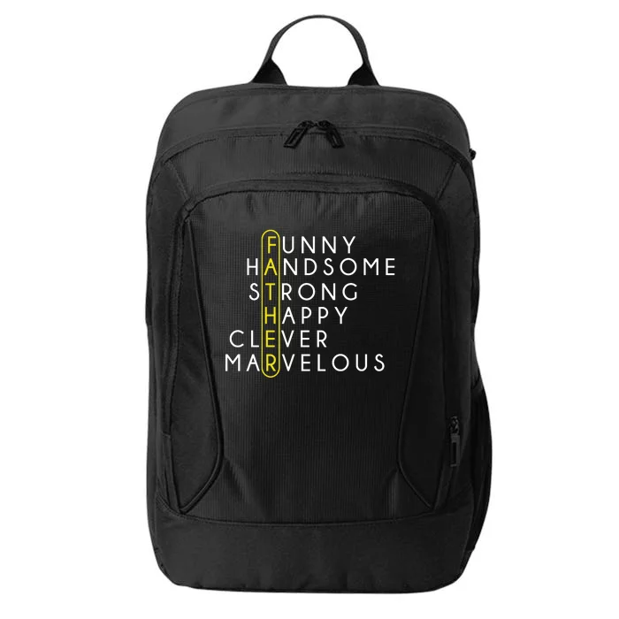 Father Acronym Fathers Day City Backpack