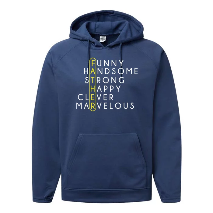 Father Acronym Fathers Day Performance Fleece Hoodie