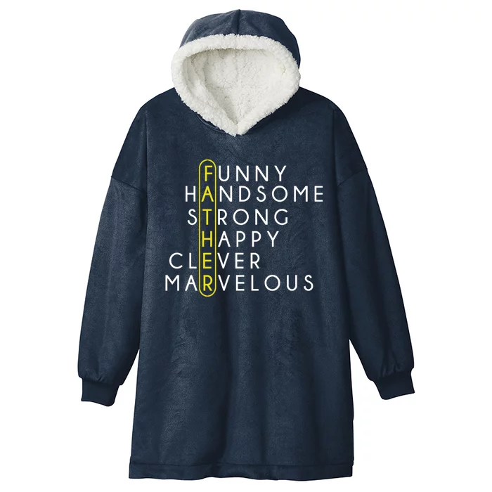 Father Acronym Fathers Day Hooded Wearable Blanket