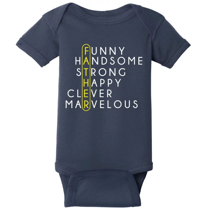 Father Acronym Fathers Day Baby Bodysuit