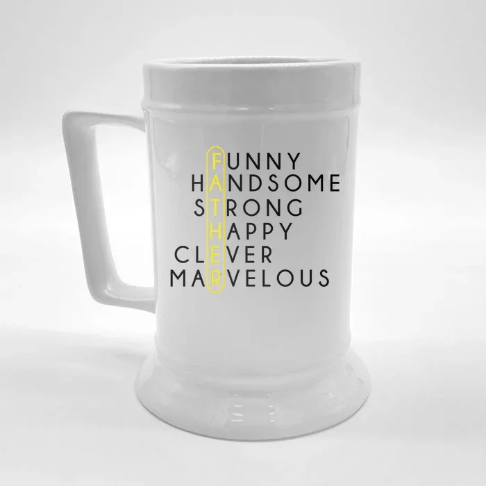 Father Acronym Fathers Day Front & Back Beer Stein