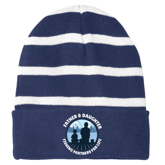 Father And Daughter Fishing Partners Striped Beanie with Solid Band