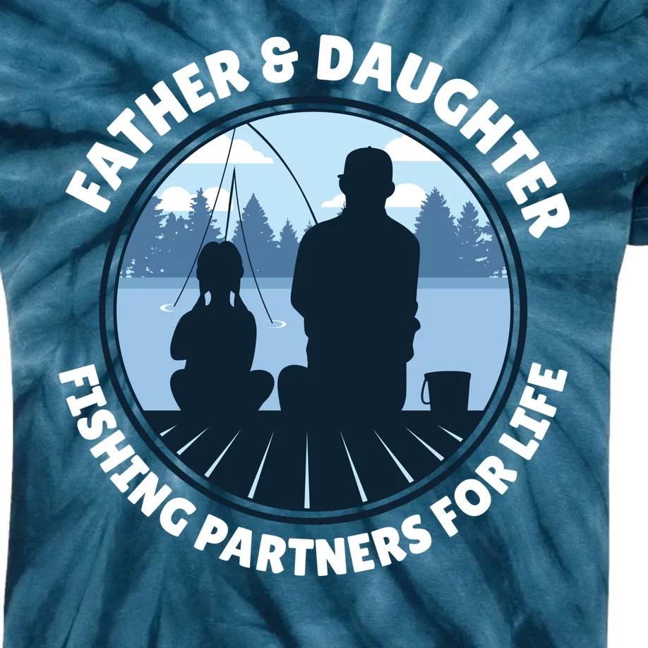 Father And Daughter Fishing Partners Kids Tie-Dye T-Shirt