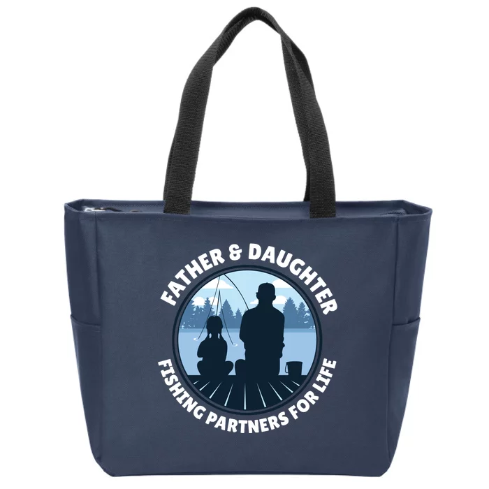 Father And Daughter Fishing Partners Zip Tote Bag