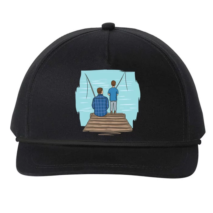 Father And Son Fishing Snapback Five-Panel Rope Hat