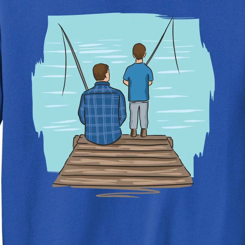 Father And Son Fishing Tall Sweatshirt