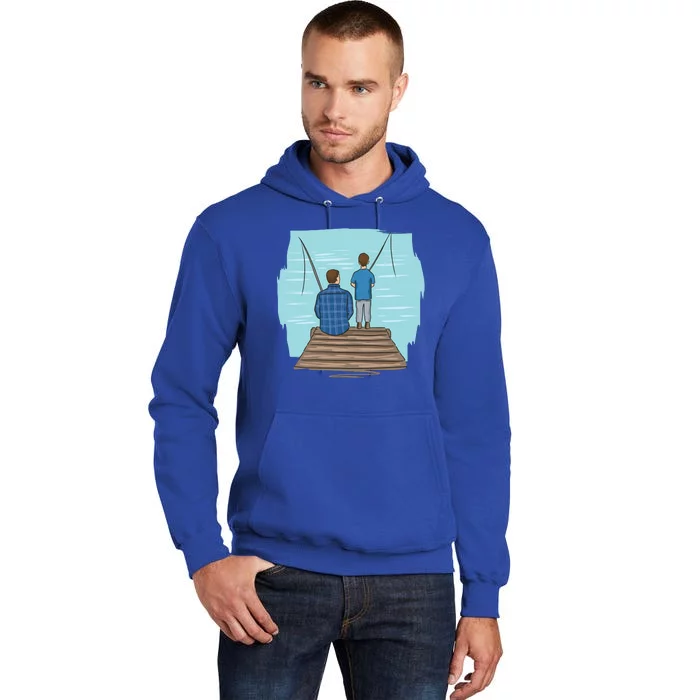 Father And Son Fishing Tall Hoodie