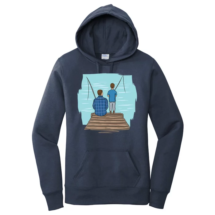 Father And Son Fishing Women's Pullover Hoodie