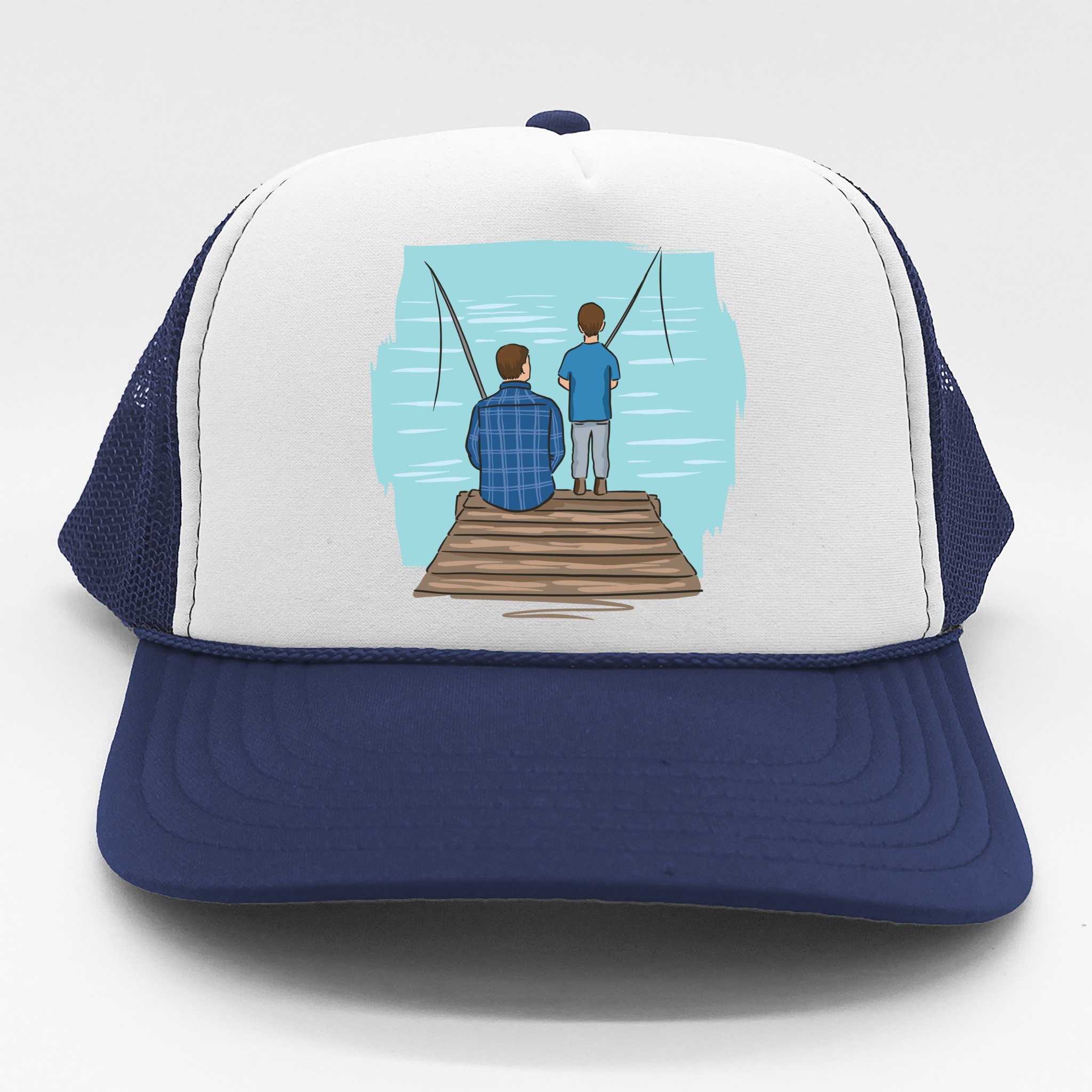 Father and Son Fishing Trucker Hat