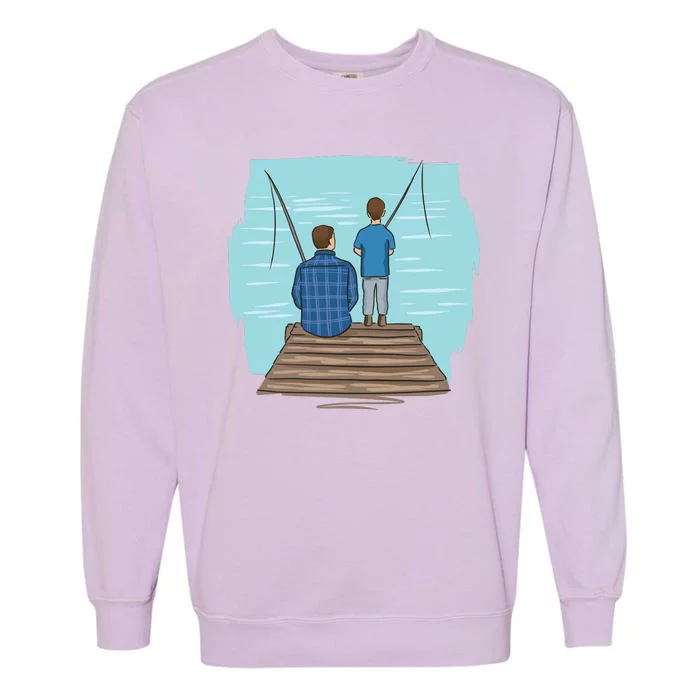 Father And Son Fishing Garment-Dyed Sweatshirt