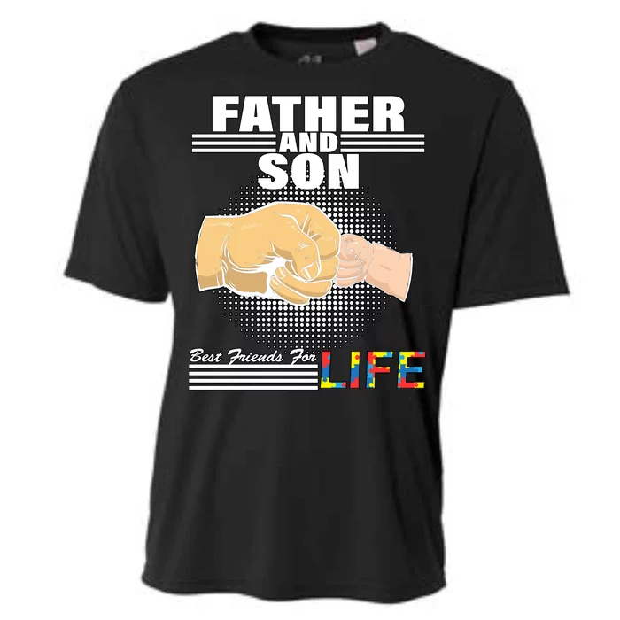 Father And Son Friends For Life Autism Awareness Cooling Performance Crew T-Shirt