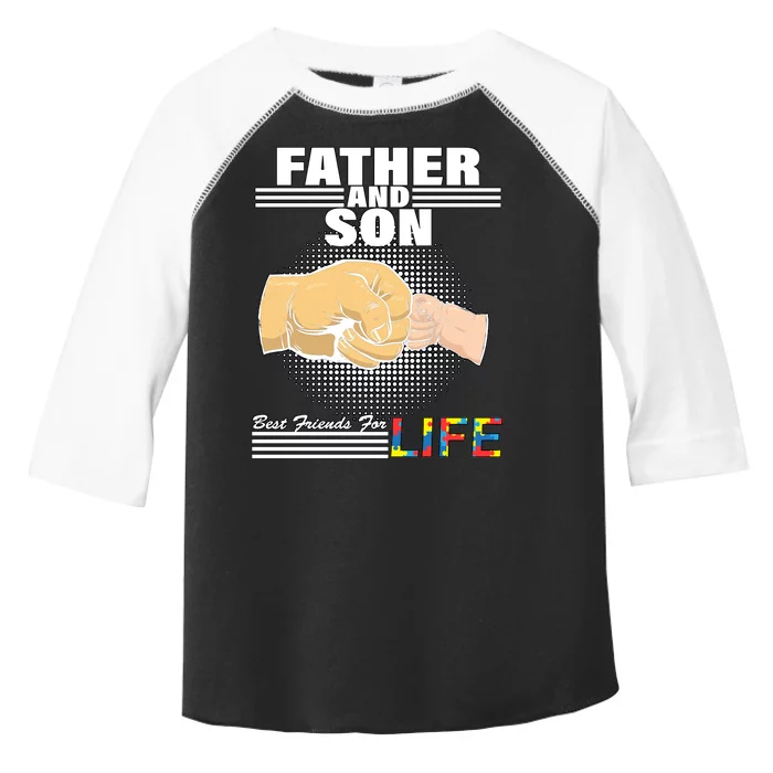 Father And Son Friends For Life Autism Awareness Toddler Fine Jersey T-Shirt