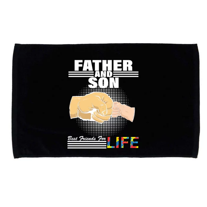 Father And Son Friends For Life Autism Awareness Microfiber Hand Towel