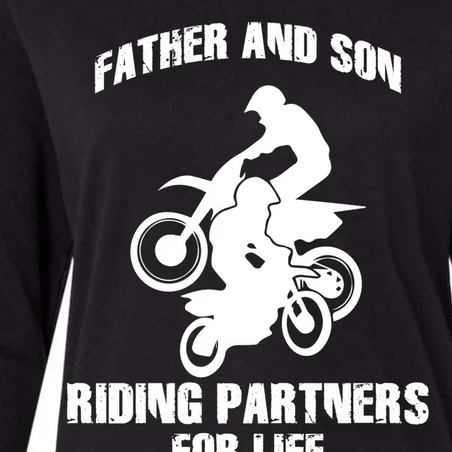 Father And Son Riding Partners For Life Motocross Womens Cotton Relaxed Long Sleeve T-Shirt