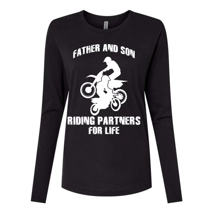 Father And Son Riding Partners For Life Motocross Womens Cotton Relaxed Long Sleeve T-Shirt