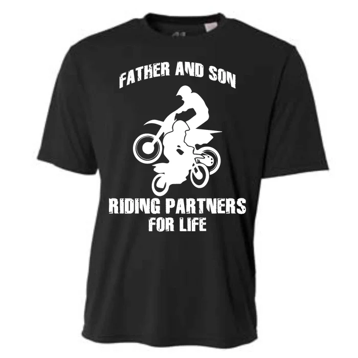 Father And Son Riding Partners For Life Motocross Cooling Performance Crew T-Shirt